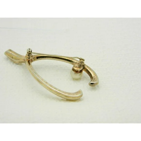 1950's CROWN TRIFARI Clear Rhinestone Faux Pearl - Picture 5 of 6